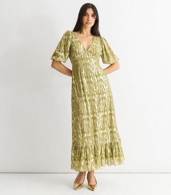 Gini London Green Foiled Animal Print Midi Dress 3 Gini London Green Foiled Animal Print Midi Dress