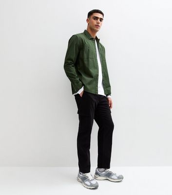 Black Cotton Cargo Trousers