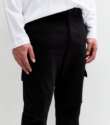 Black Cotton Cargo Trousers