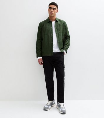 Black Cotton Cargo Trousers 3 Black Cotton Cargo Trousers