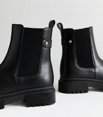 Black Faux Leather Chelsea Boots 6 Black Faux Leather Chelsea Boots