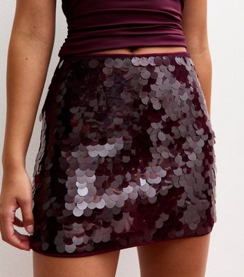 Girls Dark Burgundy Big Sequin Skort 4 Girls Dark Burgundy Big Sequin Skort