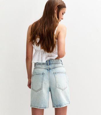 Girls Blue Denim Bermuda Shorts