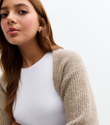 Girls Mink Ribbed Knit Shrug