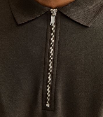 Brown Quarter Zip Polo Sweatshirt 5 Brown Quarter Zip Polo Sweatshirt