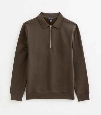 Brown Quarter Zip Polo Sweatshirt 6 Brown Quarter Zip Polo Sweatshirt