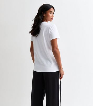 Petite White Stretch-Cotton T-Shirt