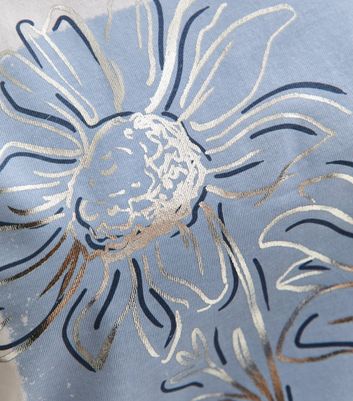 White Cotton Flower Print T-Shirt