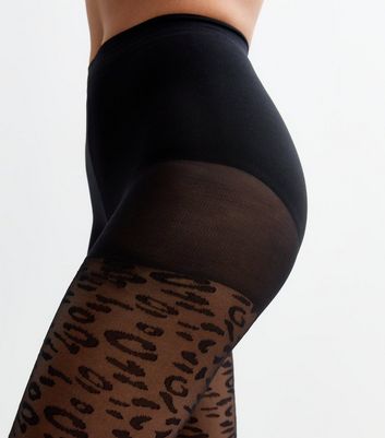 Black Leopard Print Fashion Tights