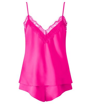 Ann Summers Bright Pink Lace Trimmed Cami and Shorts Set 5 Ann Summers Bright Pink Lace Trimmed Cami and Shorts Set