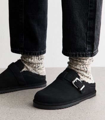 Black Faux Fur Lined Clog