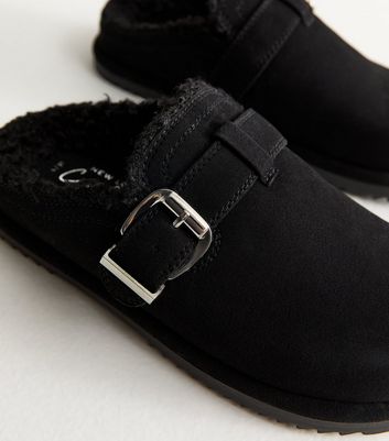 Black Faux Fur Lined Clog