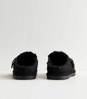 Black Faux Fur Lined Clog