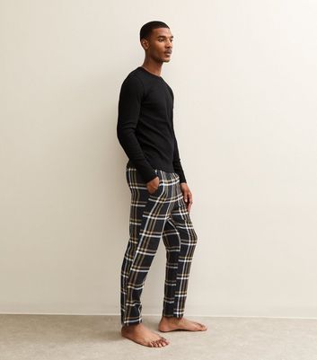 Jack & Jones Black Regular Check Pyjama Bottoms