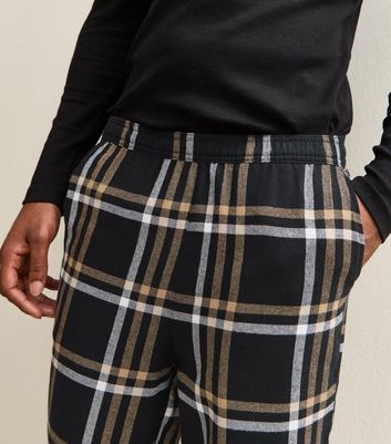 Jack & Jones Black Regular Check Pyjama Bottoms