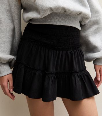 Girls Black Ruffled Jersey Skort 3 Girls Black Ruffled Jersey Skort