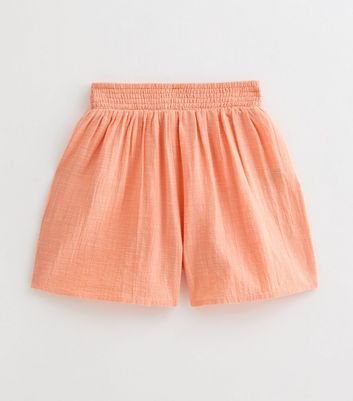 Girls Coral Gauze Elasticated Waist Shorts 5 Girls Coral Gauze Elasticated Waist Shorts