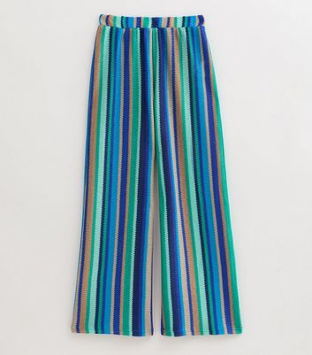 Blue Crochet Striped Cover Up Trousers 6 Blue Crochet Striped Cover Up Trousers