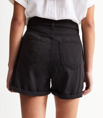 Black Belted Twill Shorts 5 Black Belted Twill Shorts