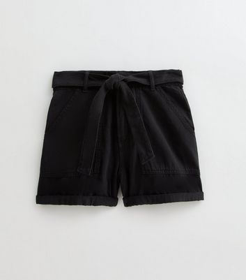 Black Belted Twill Shorts 6 Black Belted Twill Shorts