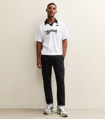 Black Slim Tapered Cargo Trousers