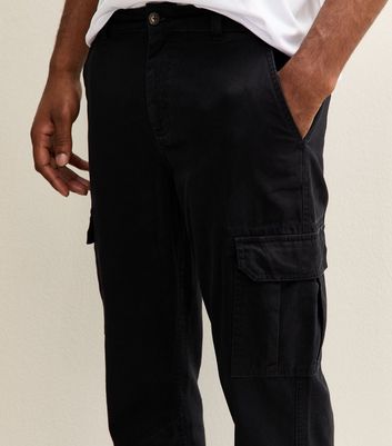 Black Slim Tapered Cargo Trousers