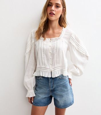 Blue A-Line Denim Shorts