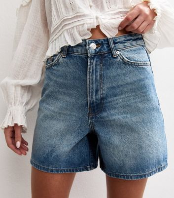 Blue A-Line Denim Shorts