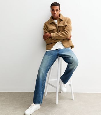 Brown Regular Fit Boucle Texture Jacket