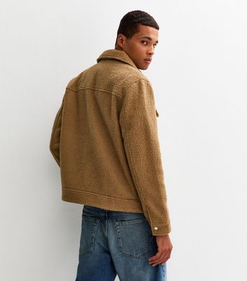 Brown Regular Fit Boucle Texture Jacket
