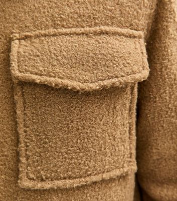 Brown Regular Fit Boucle Texture Jacket