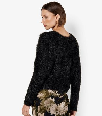 Apricot Black Tinsel Knit Jumper