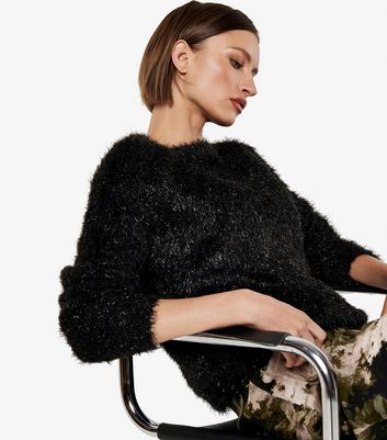 Apricot Black Tinsel Knit Jumper