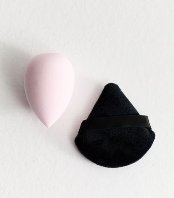 2 Pack Pink Beauty Sponge & Powder Puff Set