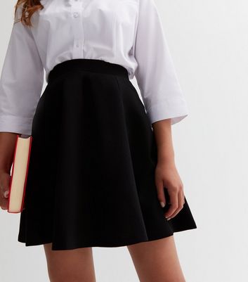 Girls Black Skater School Skirt