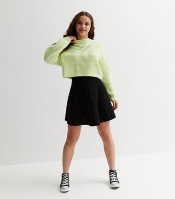 Girls Black Skater School Skirt 5 Girls Black Skater School Skirt