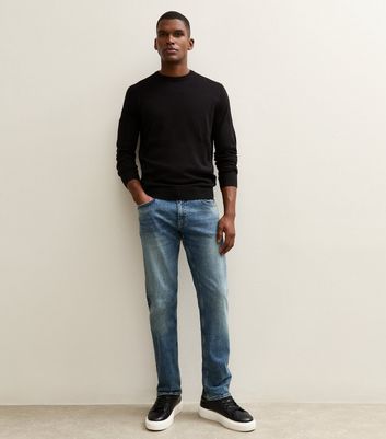 Black Slim Fit Crew Neck Jumper