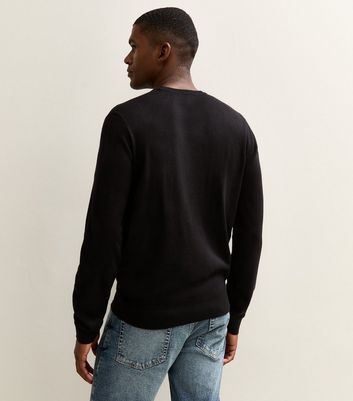 Black Slim Fit Crew Neck Jumper