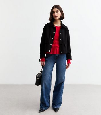 Red Shirred Peplum Top 3 Red Shirred Peplum Top