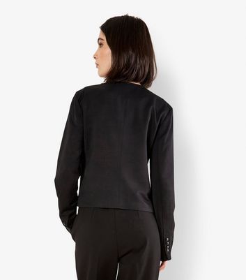 Apricot Black Crew Neck Cropped Jacket 3 Apricot Black Crew Neck Cropped Jacket