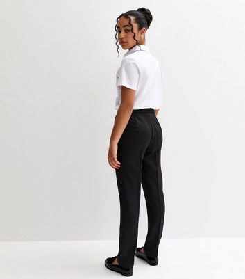 Girls Black Straight Leg School Trousers 4 Girls Black Straight Leg School Trousers