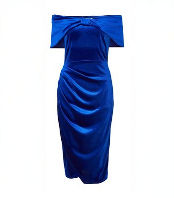 QUIZ Petite Blue Velvet Midi Dress 4 QUIZ Petite Blue Velvet Midi Dress