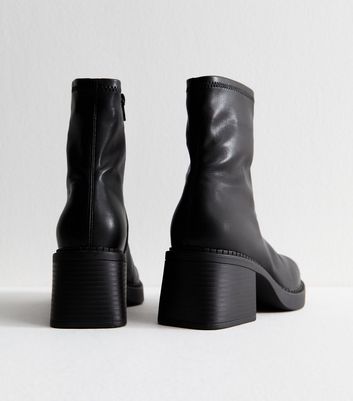 Black Chunky Block Heel Ankle Boots 4 Black Chunky Block Heel Ankle Boots