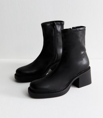 Black Chunky Block Heel Ankle Boots 5 Black Chunky Block Heel Ankle Boots