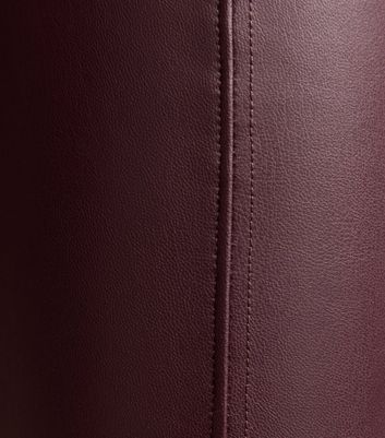 Burgundy Faux Leather High Waisted Leggings 5 Burgundy Faux Leather High Waisted Leggings