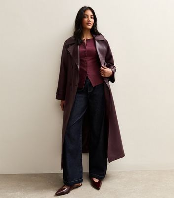 Burgundy Ribbed Button Through Long Sleeve Top