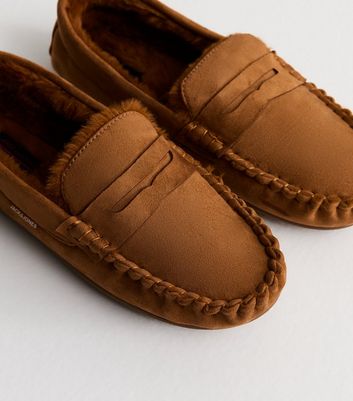 Jack & Jones Tan Faux Suede Moccasin Slippers 3 Jack & Jones Tan Faux Suede Moccasin Slippers