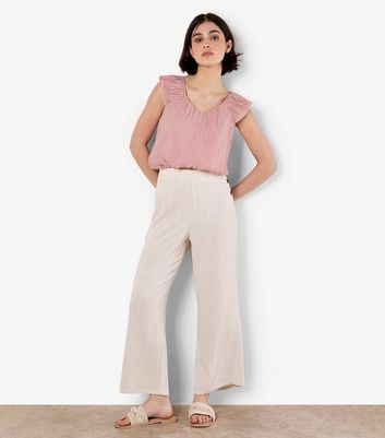 Apricot Stone Linen Look Culotte Trousers