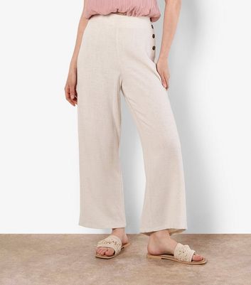 Apricot Stone Linen Look Culotte Trousers