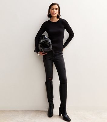 Black Hallie Disco Ripped Skinny Jeans 3 Black Hallie Disco Ripped Skinny Jeans